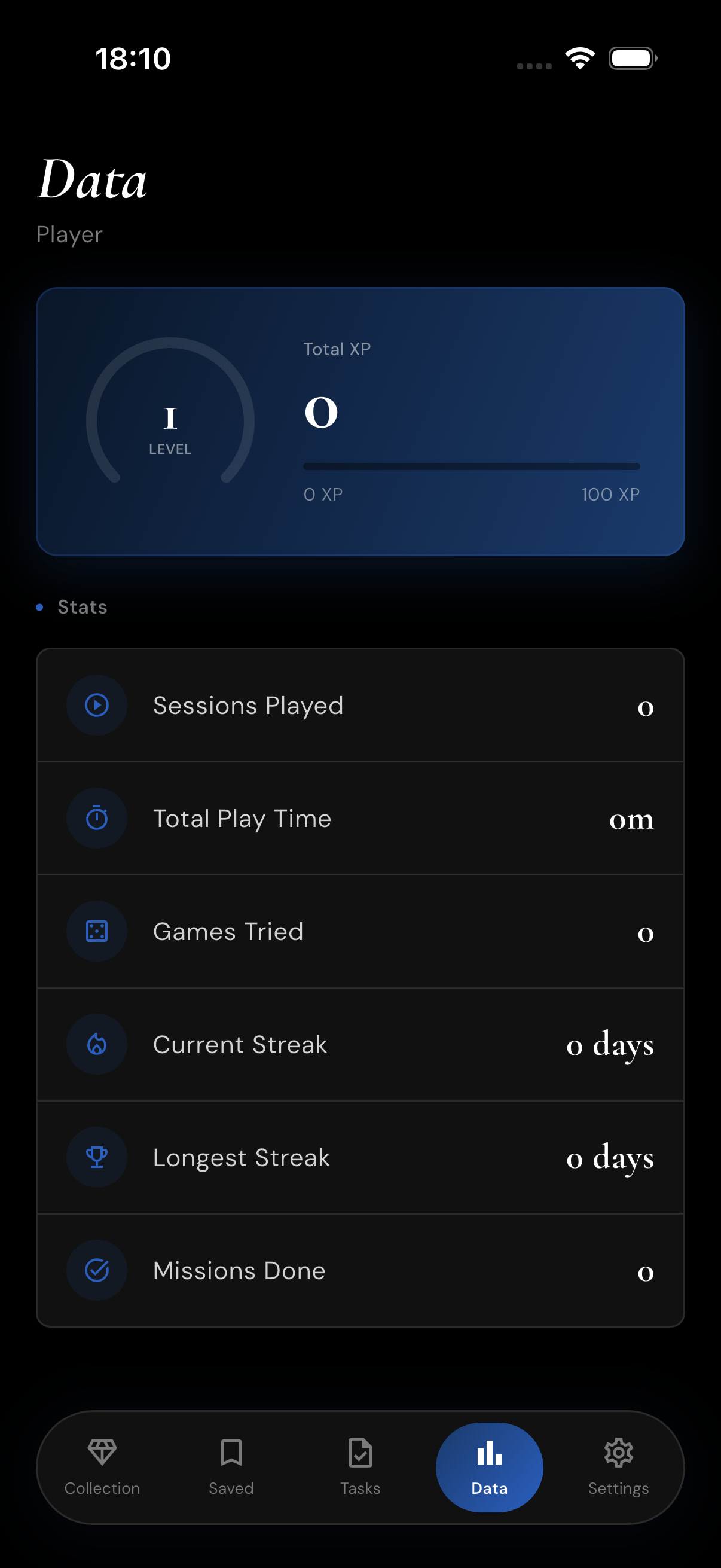 Stats screen
